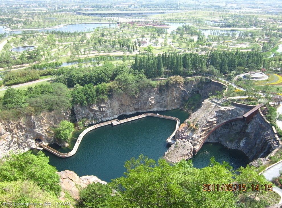 上海辰山植物园局部鸟瞰图图片