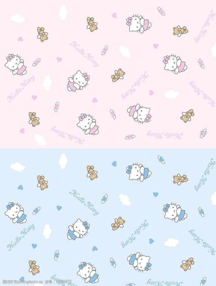 卡通凯蒂猫底纹背景壁纸图片