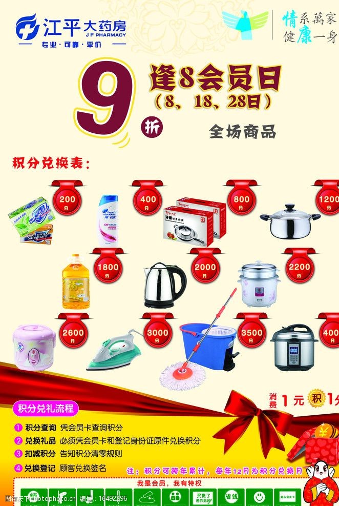 江平药房会员积分兑换表图片