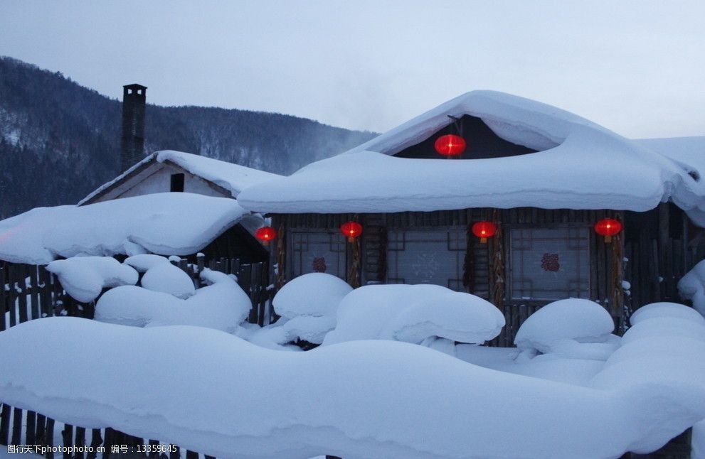 雪村黄昏图片