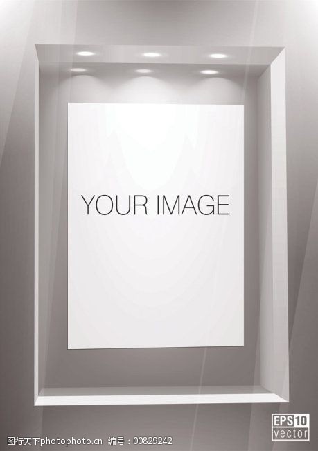 背景墙展示架矢量素材