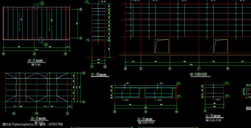 钢结构工程屋面檩条墙梁布置图图片