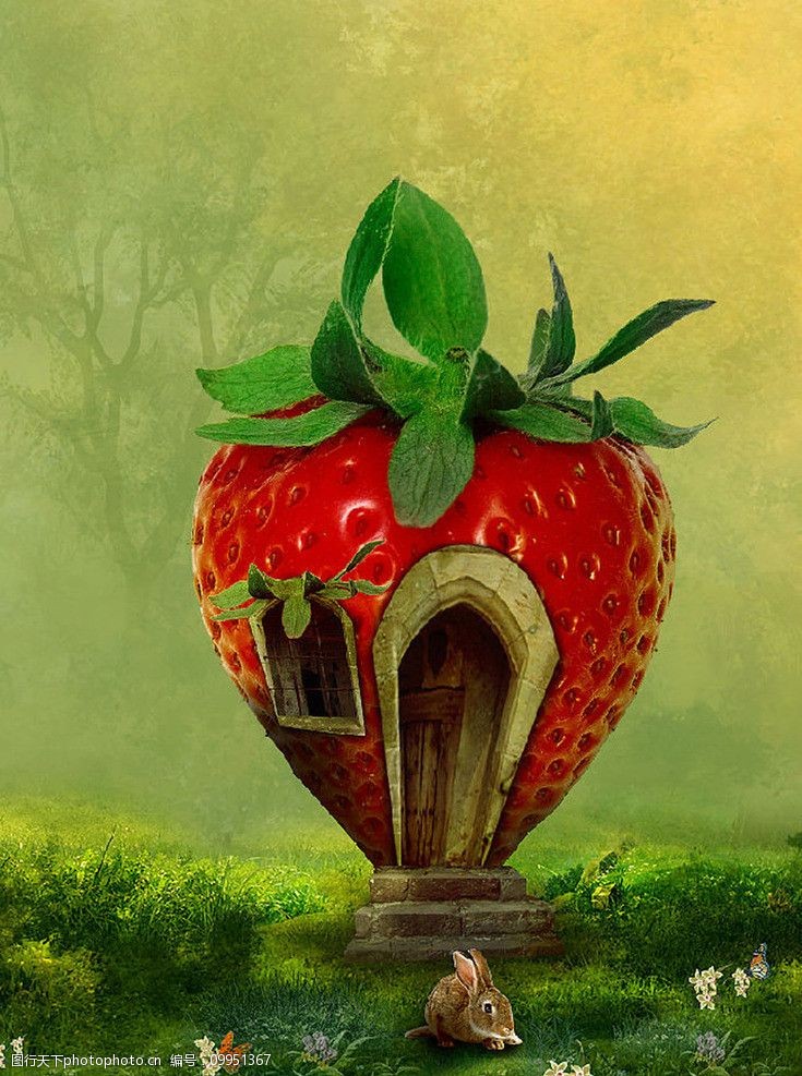 创意草莓小屋图片