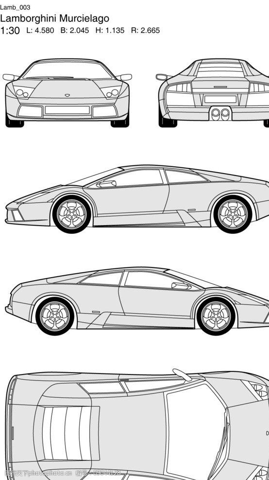 兰博基尼线框图图片