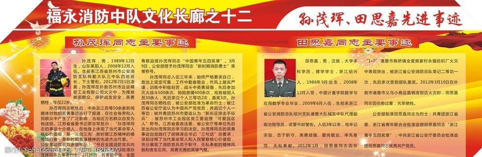 消防队宣传栏文化长廊展板图片