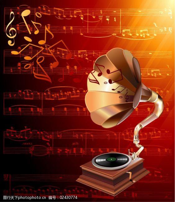 矢量经典音乐乐谱背景