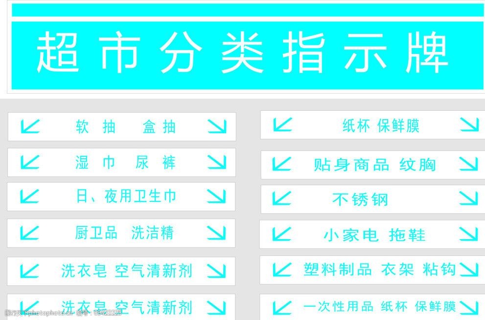 超市分类指示牌图片