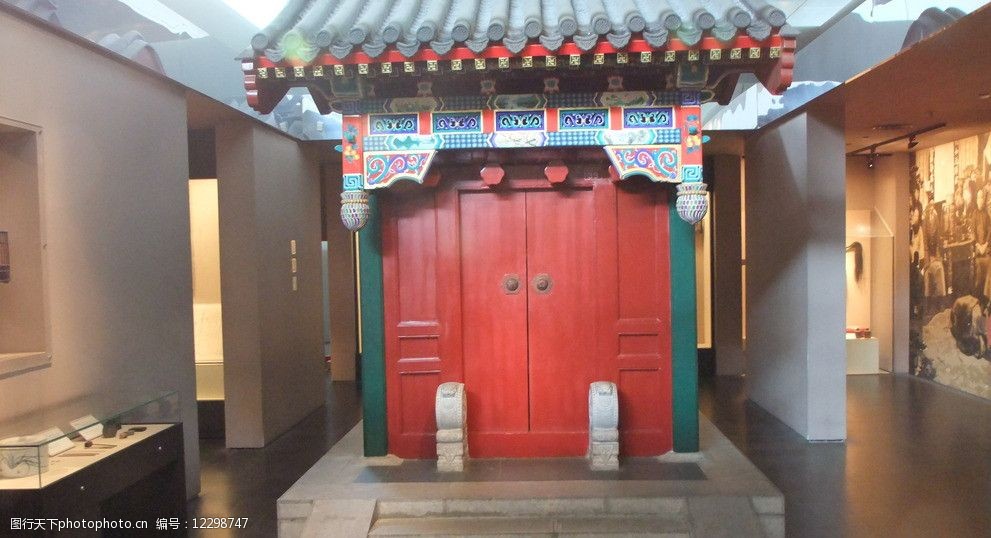 北京四合院垂花门全景图片
