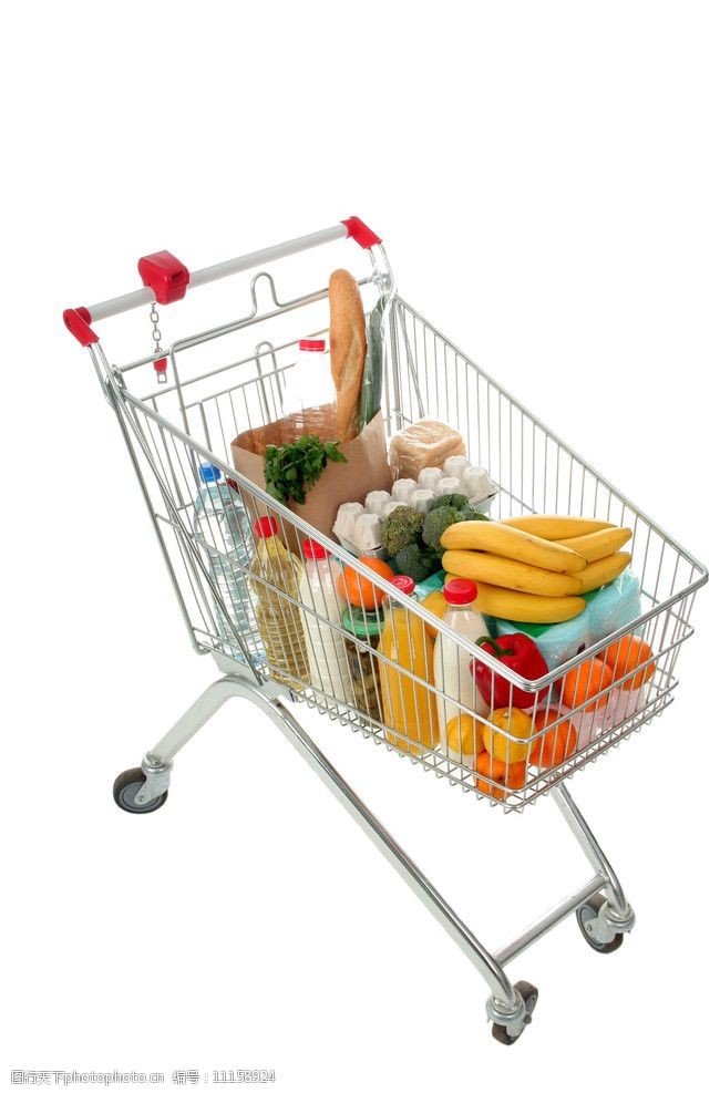 关键词:购物车 菜蓝子 水果蓝 面包 香蕉 油 超市 手推车 家居生活