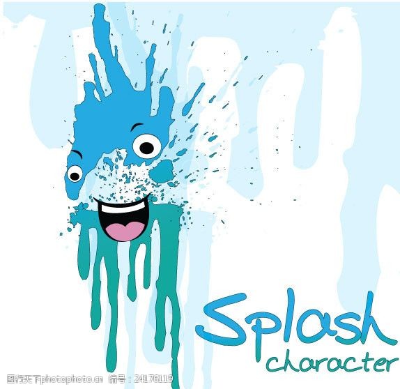 潮流墨迹笑脸背景