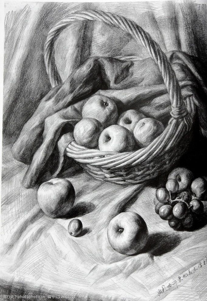 静物素描图片