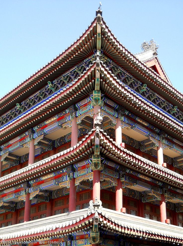 杨柳青仿古建筑飞檐翼角图片