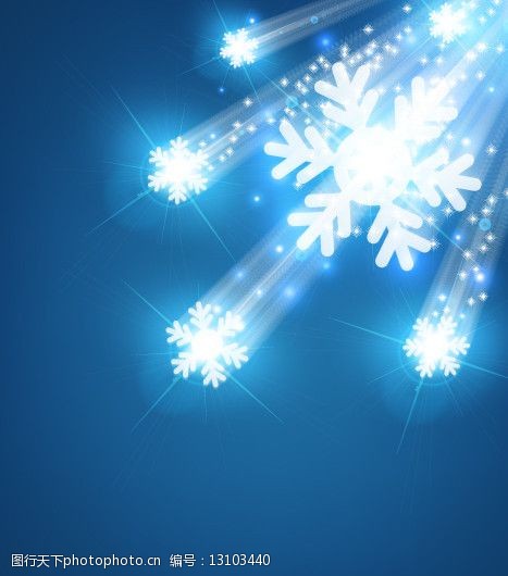 蓝色动感雪花背景图片