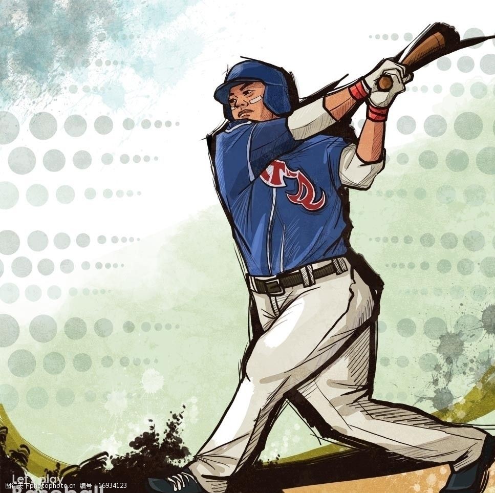 漫画棒球运动员图片