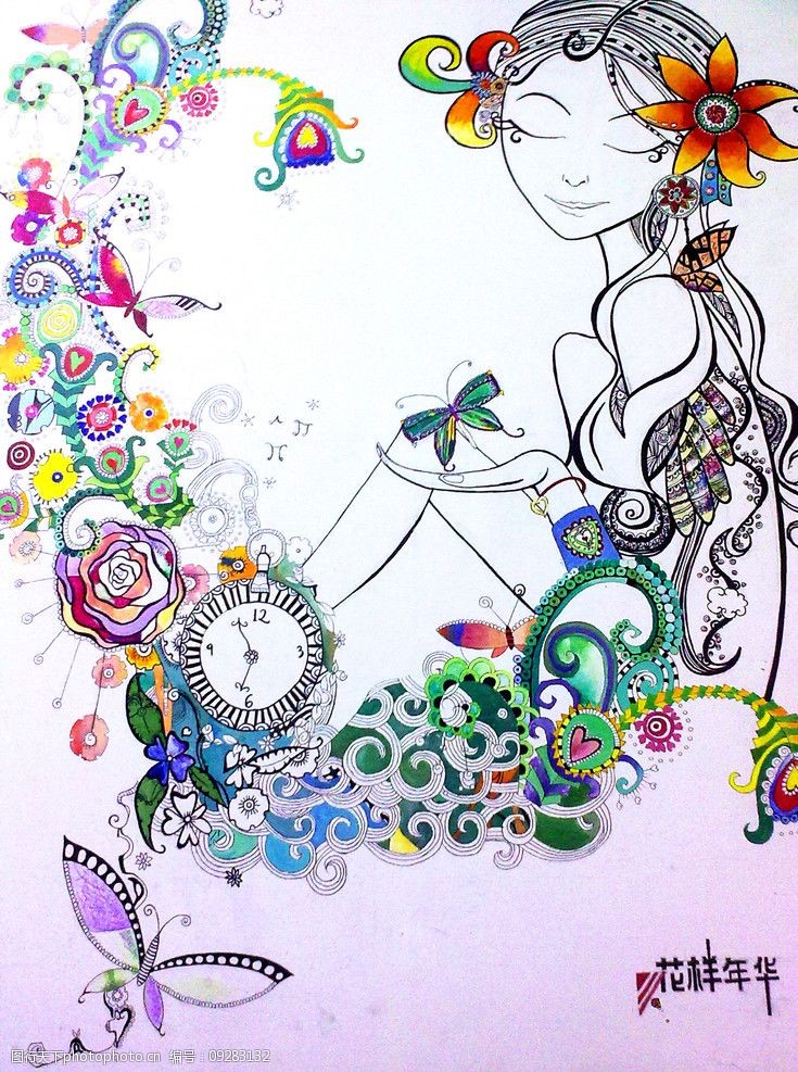 关键词:毕业设计 抽象 插画 图形变异 图形 花纹 蝴蝶 人物 卡通 表