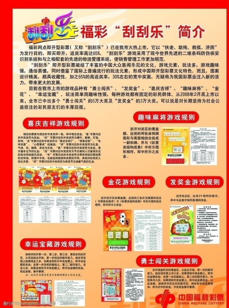 中国福彩刮刮乐宣传海报矢量图片