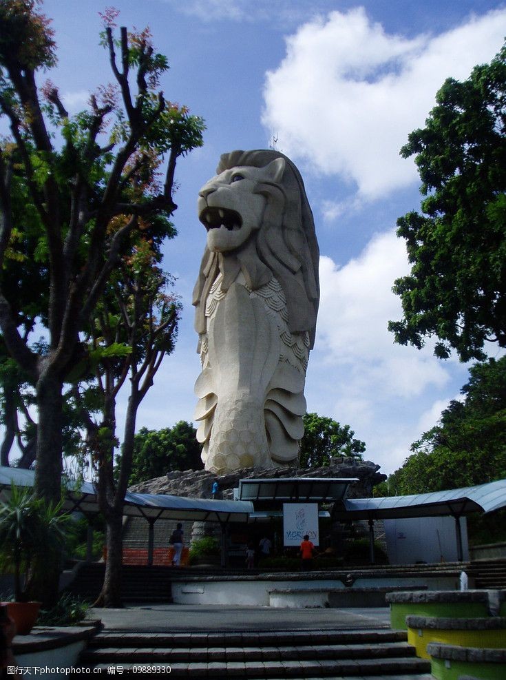 新加坡狮头鱼身像图片
