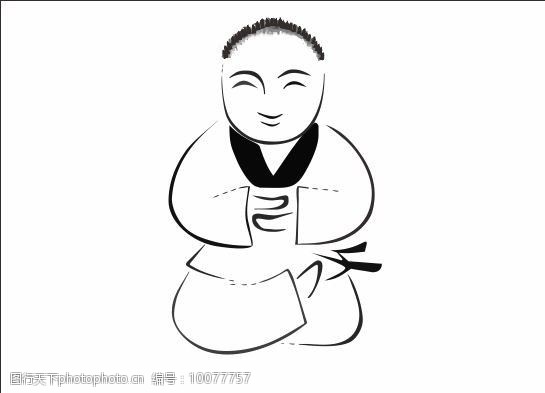 矢量卡通人物系列之打坐图片