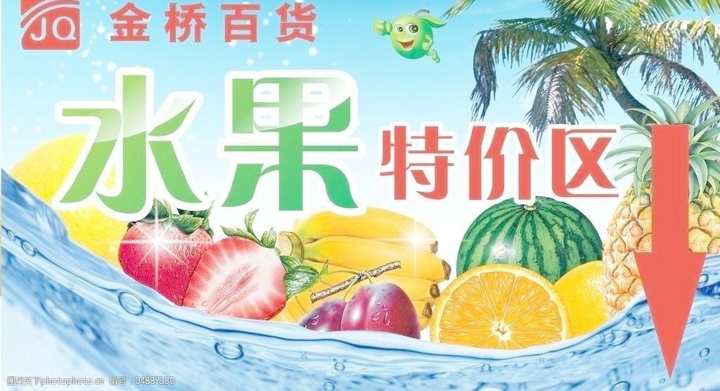 金桥百货水果特价区海报图片
