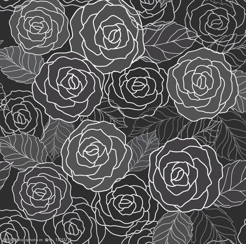 玫瑰古典花纹底纹图片