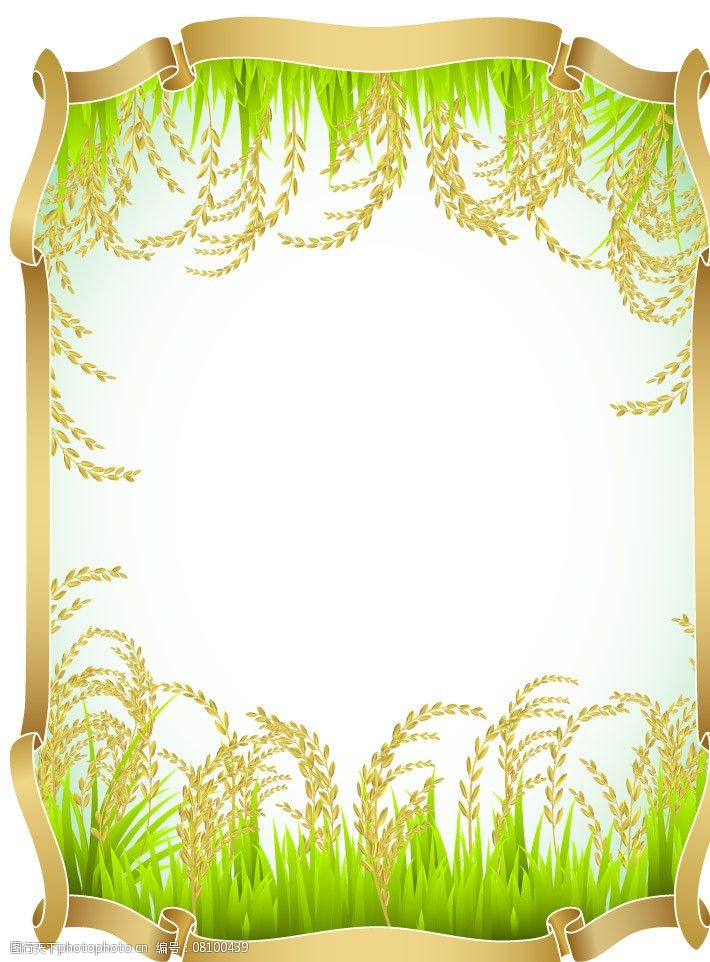 泰国大米麦穗边框图片