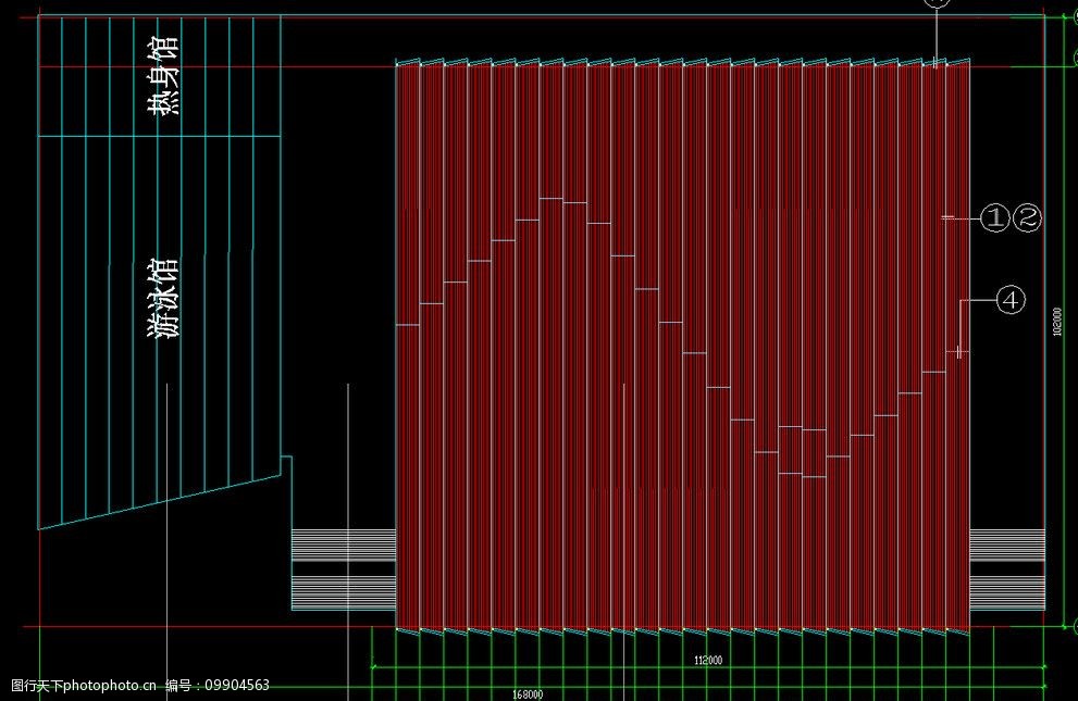 奥运摔跤馆屋顶平面图片