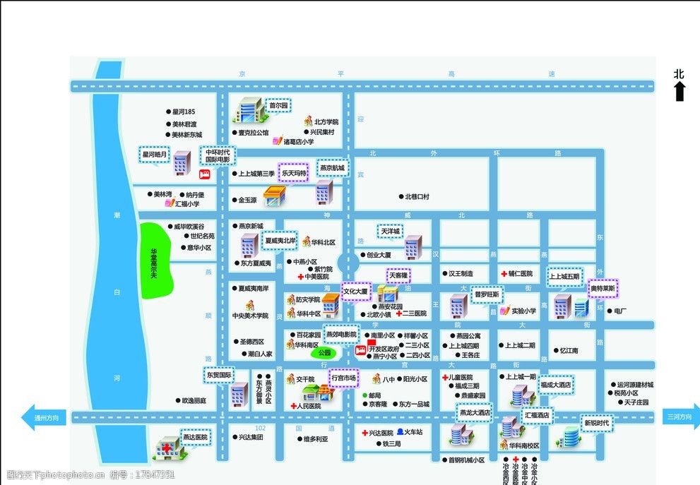 三河市燕郊镇地图全图图片