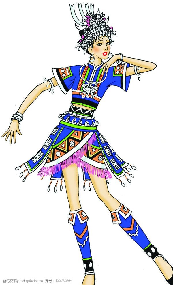 苗族 苗族舞蹈 苗族女 舞蹈 摄影 动漫 卡通 礼服 跳舞 苗族舞 绘画