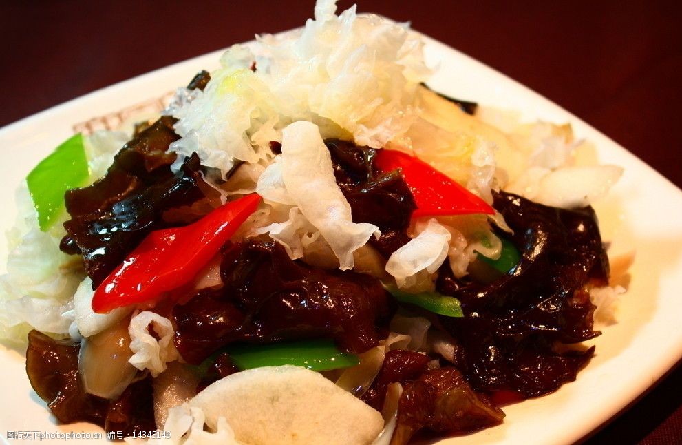 雪梨百合炒双耳图片