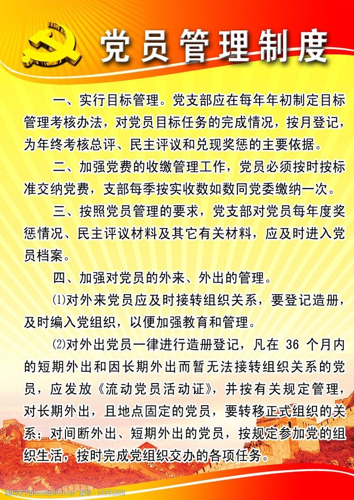 党员管理制度图片