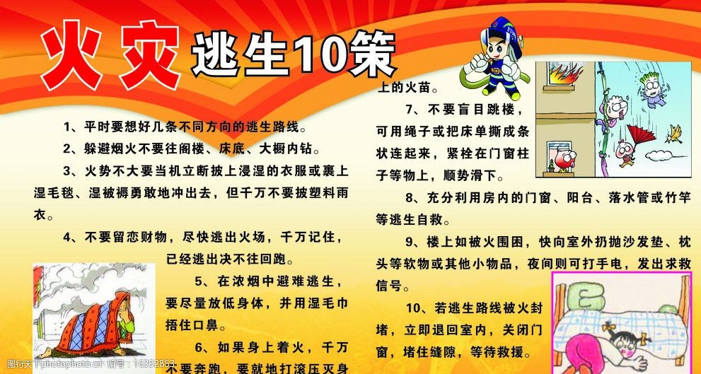 火灾逃生10策图片