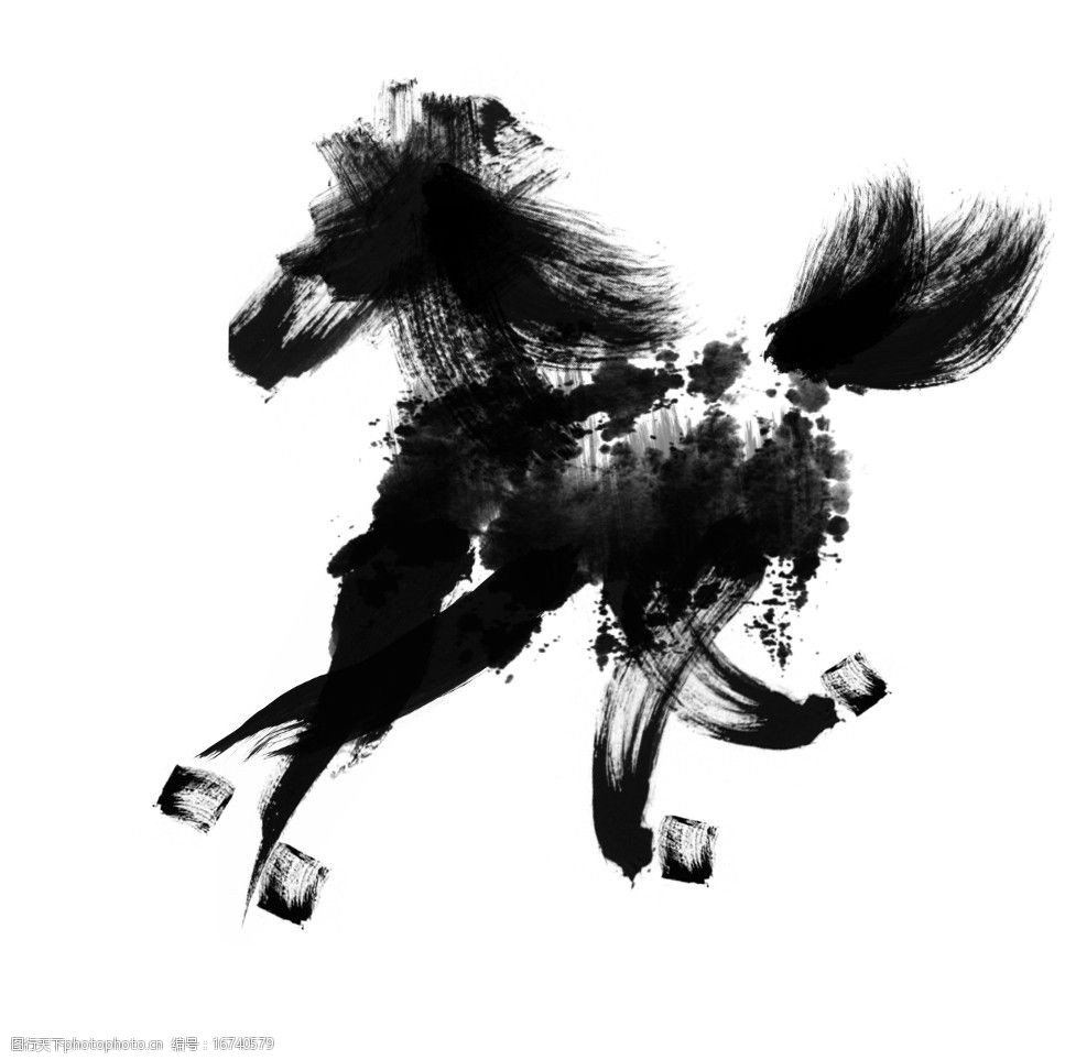 抽象12生肖马图片