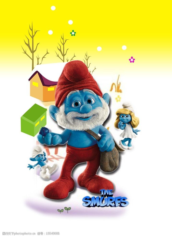 蓝精灵圣诞节图片