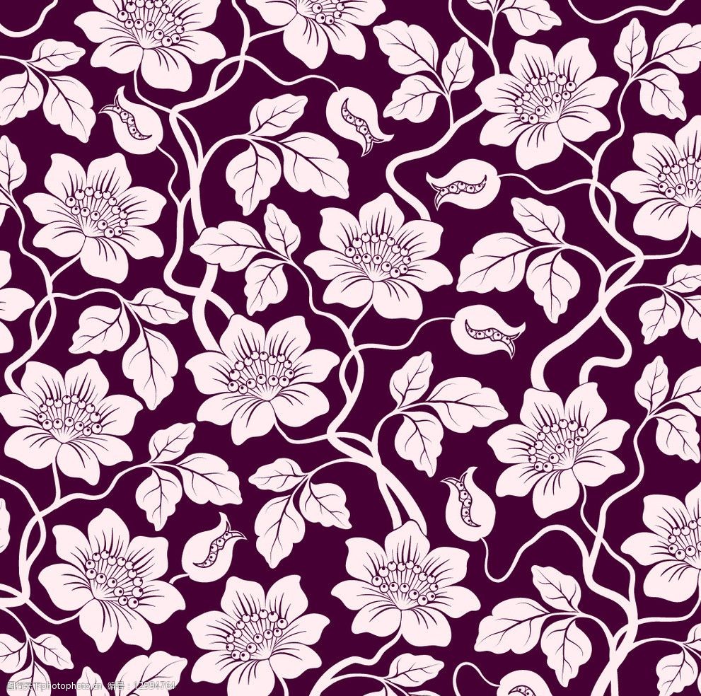 紫红花朵底纹图片