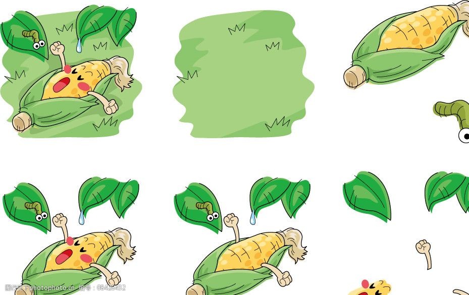 手绘玉米表情图片