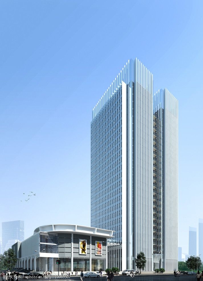 室外高层建筑效果图图片