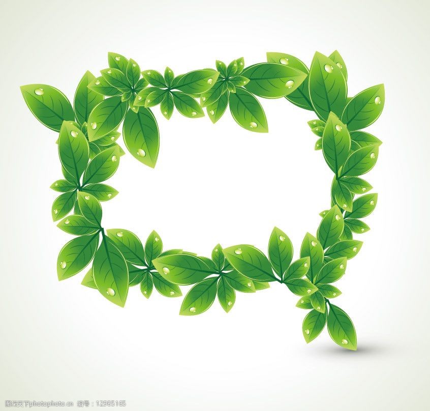 绿叶边框环保背景图片