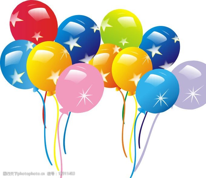 七彩氢气球图片