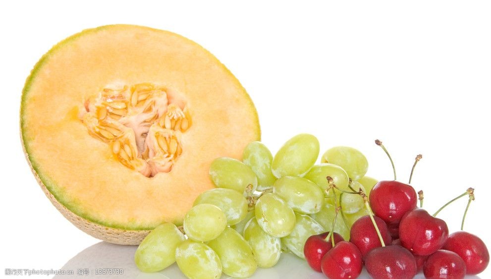 哈密瓜樱桃葡萄图片
