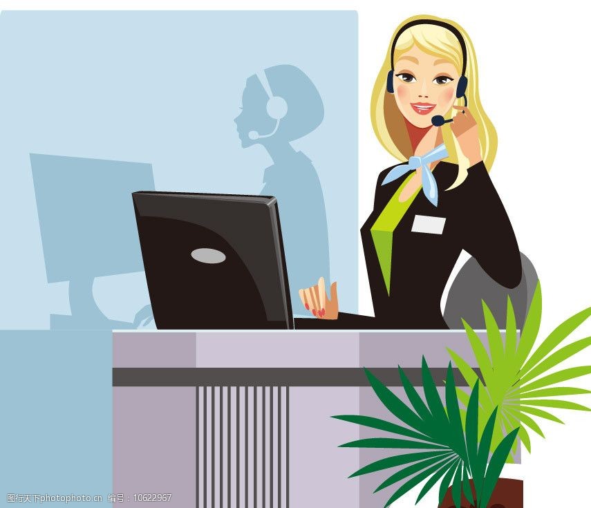 打电话接电话的商务美女图片