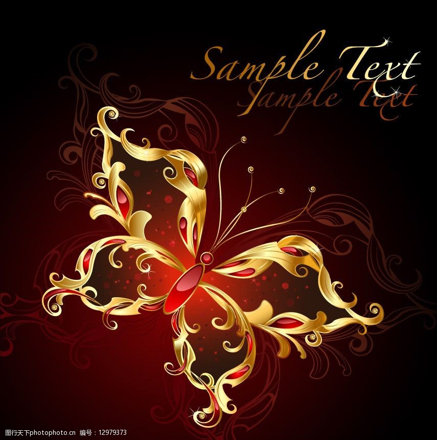 金色梦幻花纹花纹图片