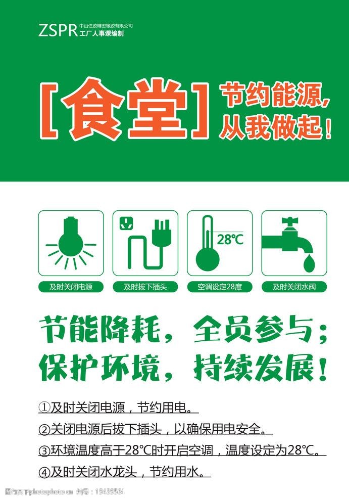 食堂环保节能知识图片