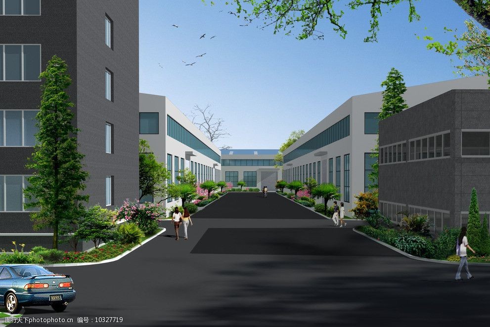 厂区楼间距景观图片