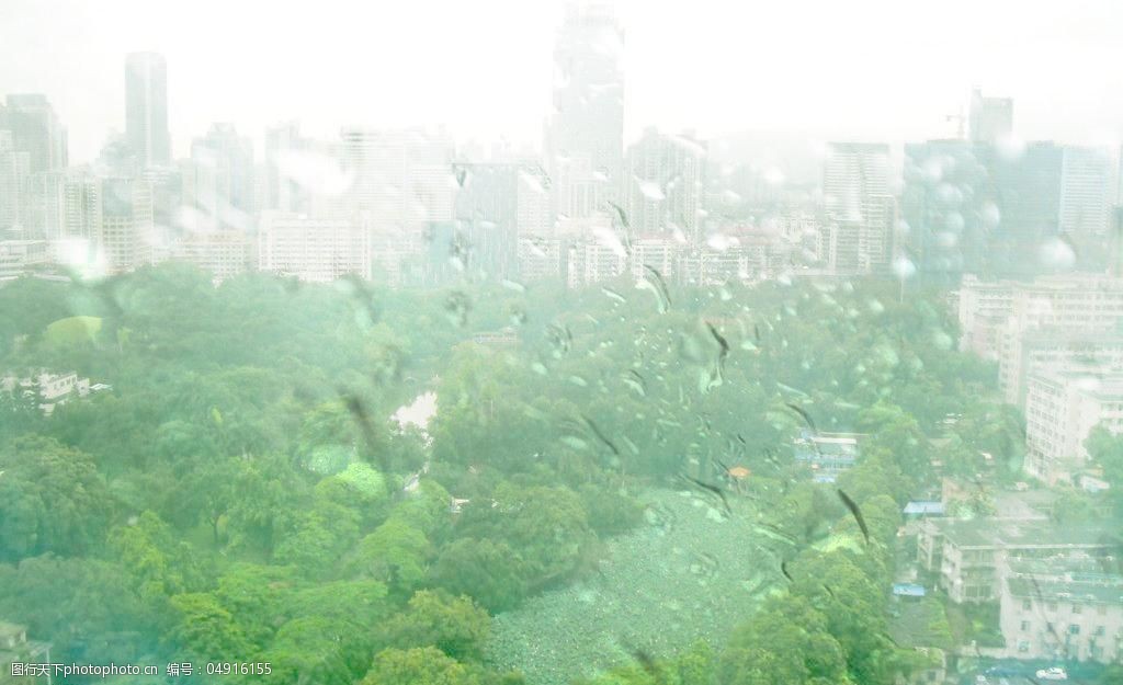 廣州雨季雨天窗外圖片