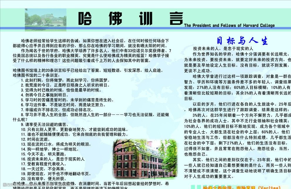 哈佛训言图片