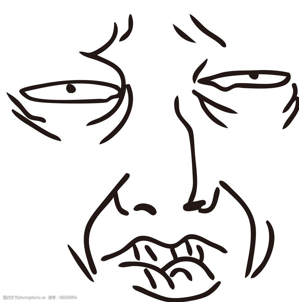 面瘫君矢量图图片