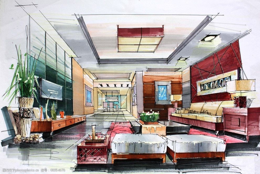 室内马克笔表现技法图片