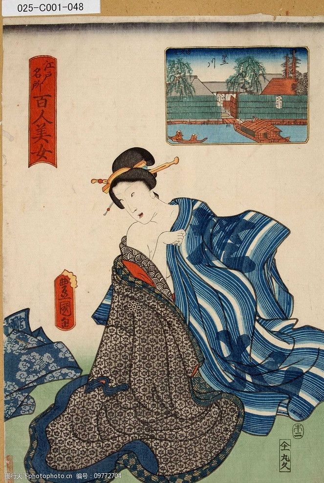 关键词:江户名所百人美女图 日本 古典 浮世绘 木版 版画 美人画 美术