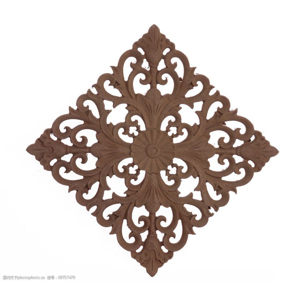 木雕挂件菱形雕花图片