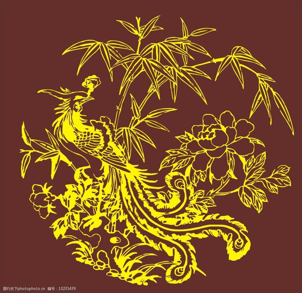 凤凰花叶纹图片